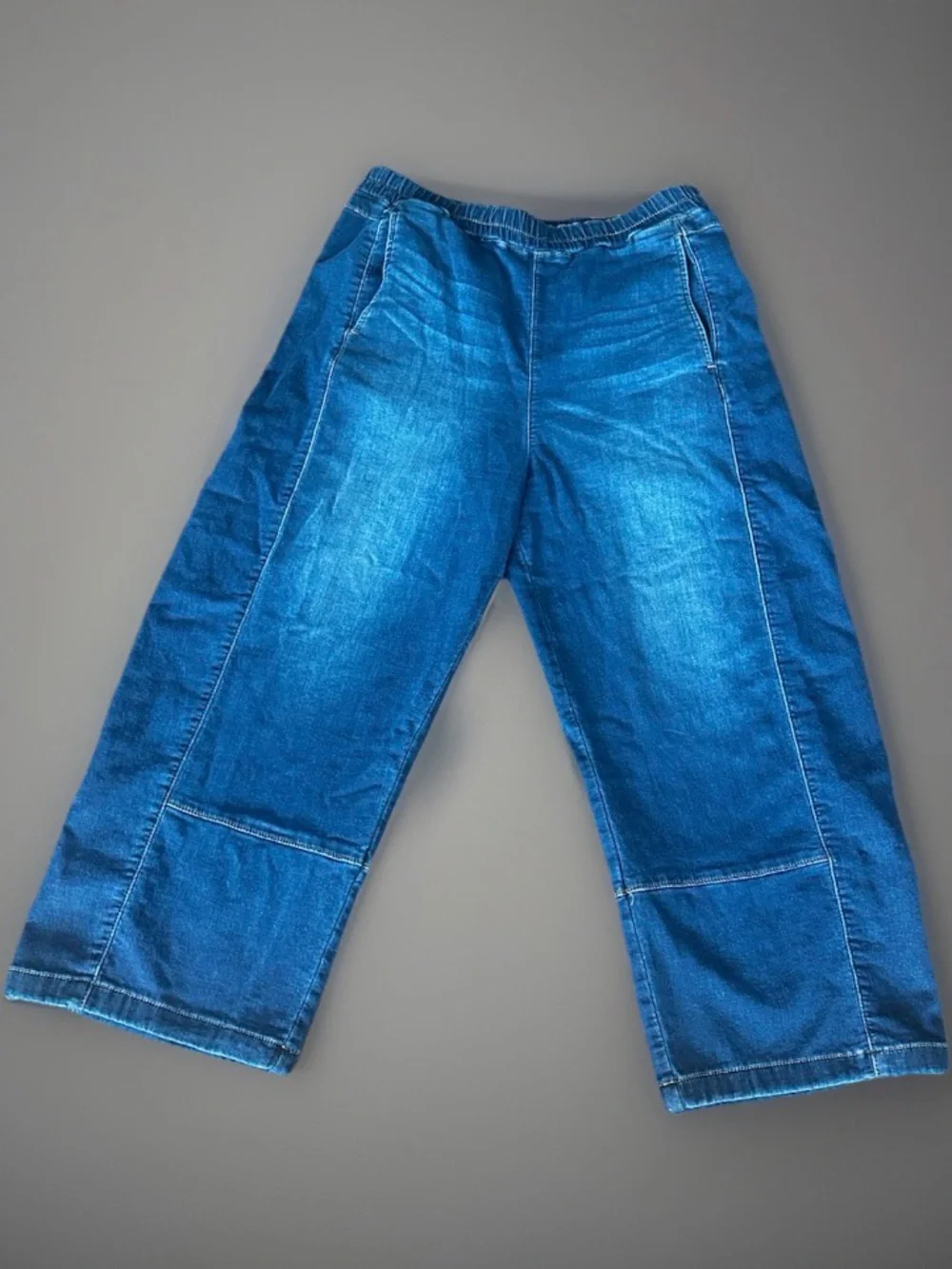 Anthropologie Pilcro Pull On Barrel Wide-Leg Blue Denim Jeans - Picture 7 of 8